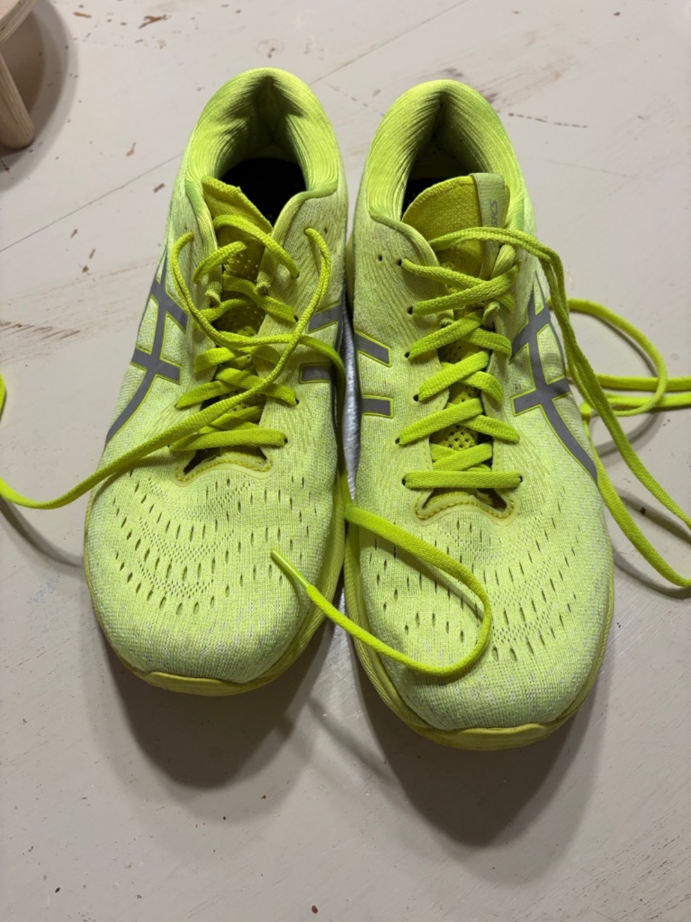 Asics Neon Yellow Lace-Up Running Shoes